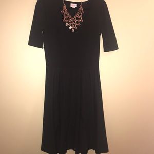 LuLaRoe Black Nicole dress with necklace
